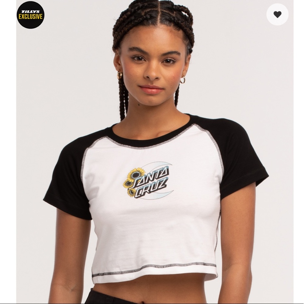 NWT Santa Cruz Skateboards Sunflower Crop Tee